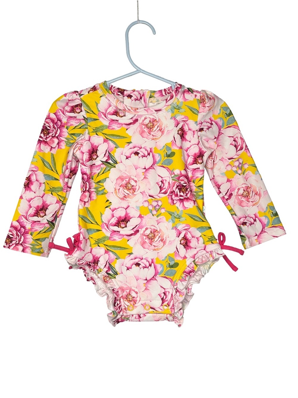Posh Peanut Floral Long Sleeve Swimsuit 12-18 months NWOT